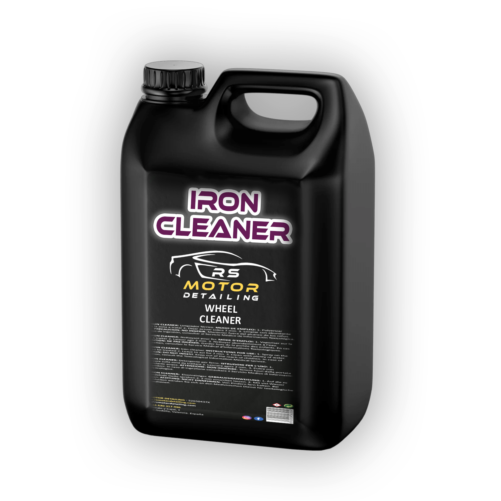 SANMARINO Limpiador DESCONTAMINANTE FÉRRICO Iron Clean, Limpieza Coche y  Moto, LIMPIALLANTAS 500 ML.